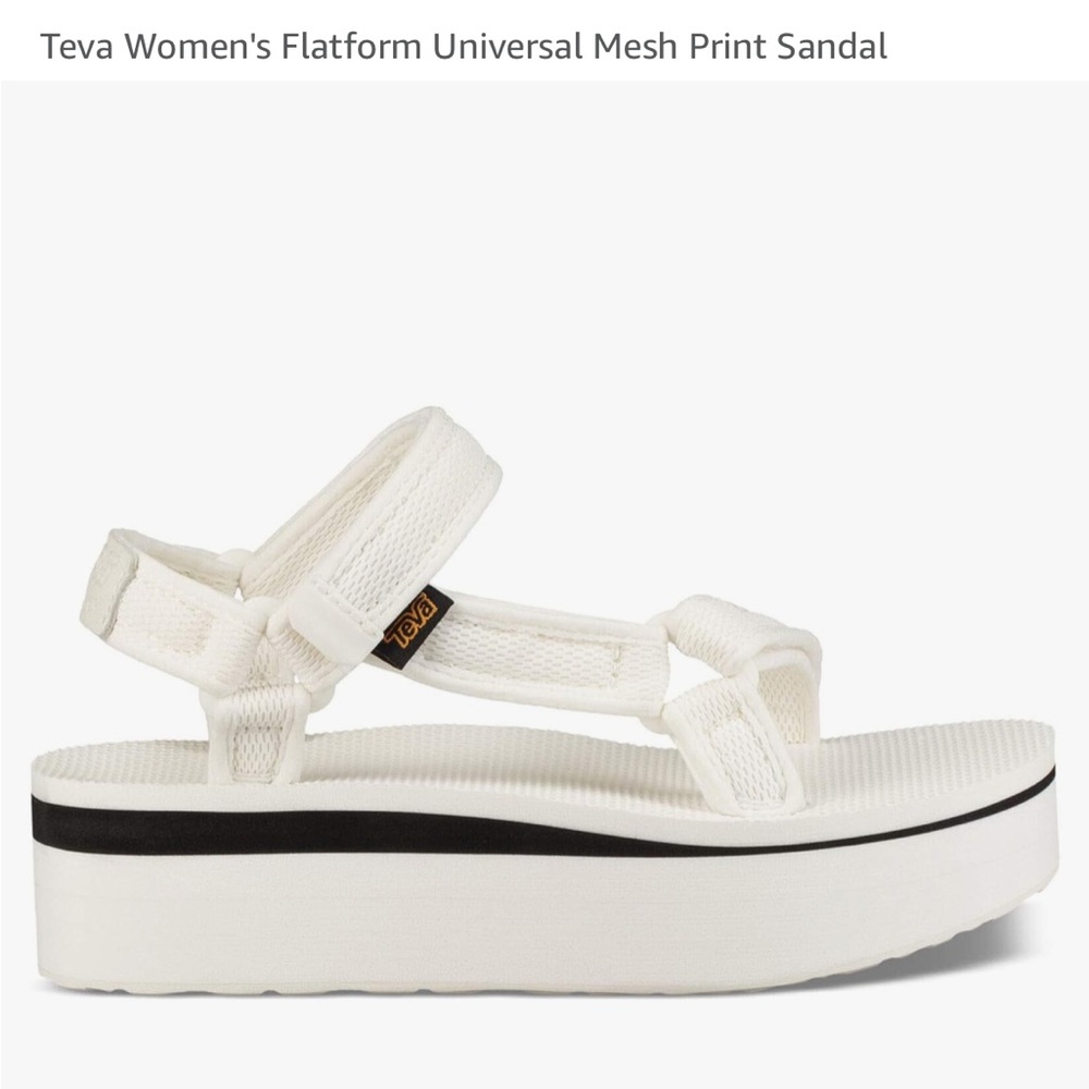 Teva Flatform Universal Mesh Sandal in White Size 9